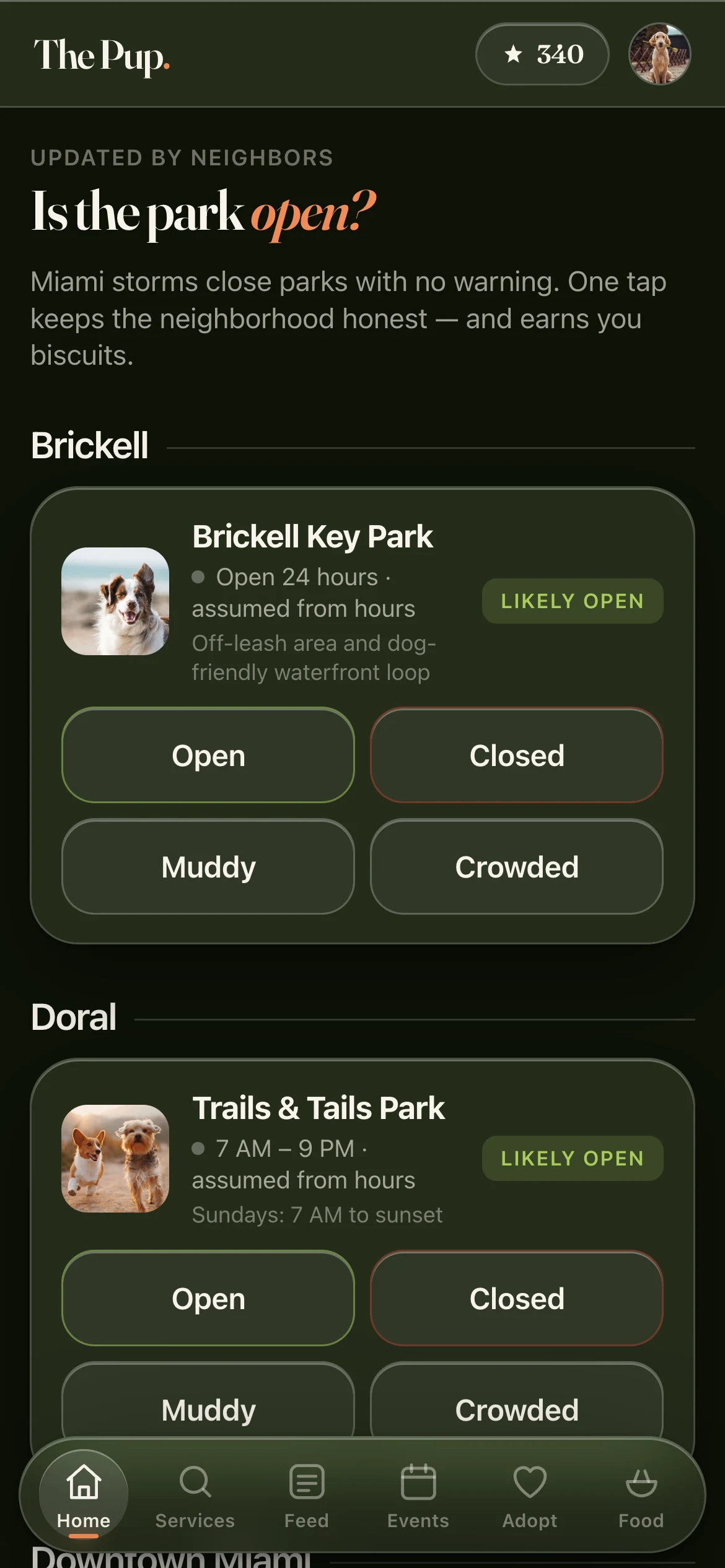 Live dog park status